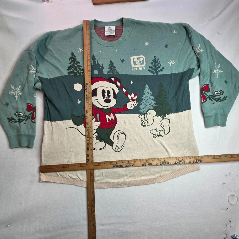 Disney World Christmas Mickey Mouse Spirit Jersey Sweater Green XXL Holiday
